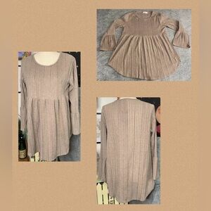 3/$30  Sweet Adelya LS
Ribbed Tunic Shirt Peplum
Curve Hem Flared Help Sleeve